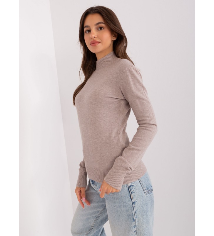 Sweter z golfem PM-SW-PM-20.05 ciemny bezowy