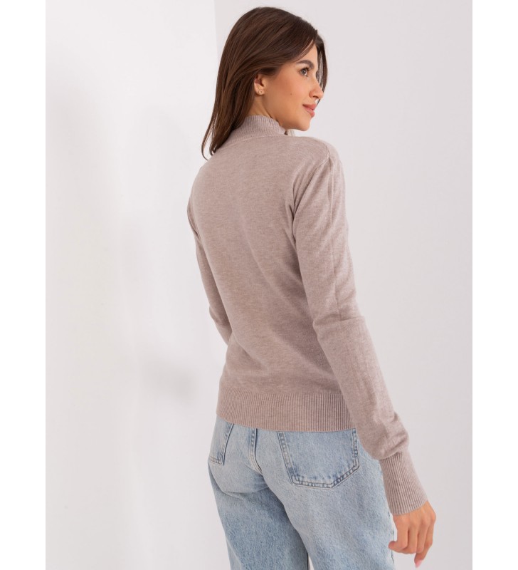 Sweter z golfem PM-SW-PM-20.05 ciemny bezowy