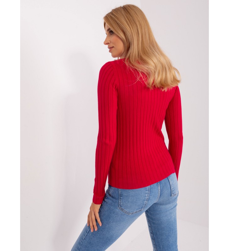 Sweter z golfem PM-SW-1087.09 czerwony