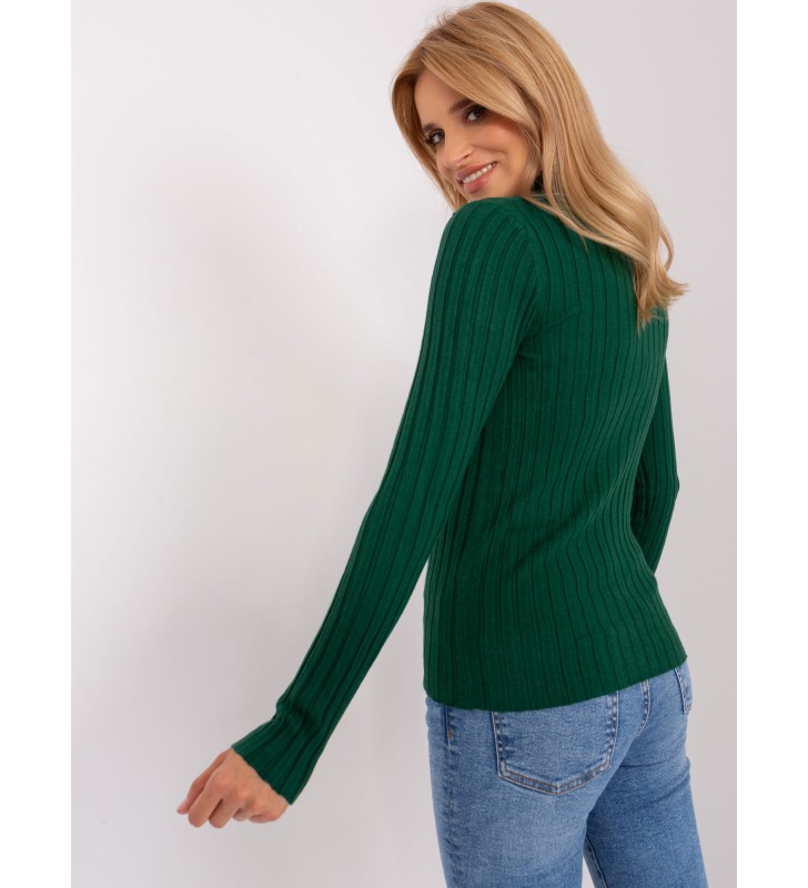 Sweter z golfem PM-SW-1087.09 ciemny zielony