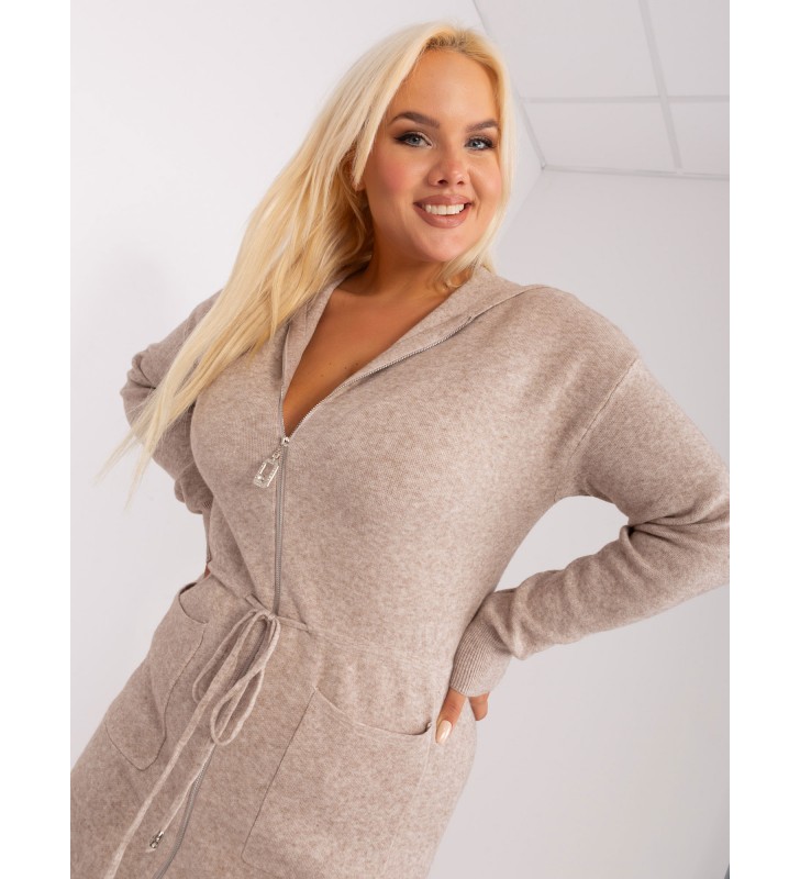 Sweter plus size PM-SW-PM-3735.25X beżowy