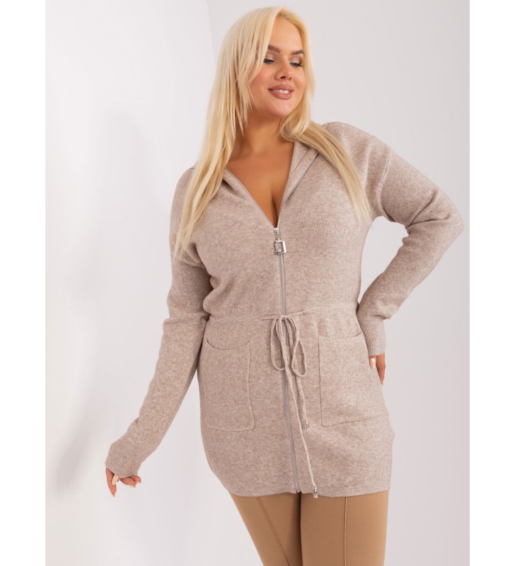 Sweter plus size PM-SW-PM-3735.25X beżowy