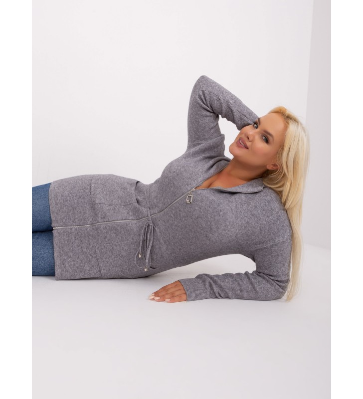 Sweter plus size PM-SW-PM-3735.25X szary