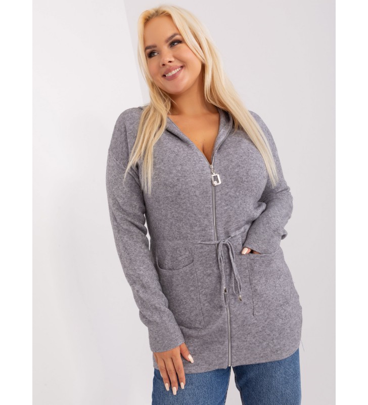 Sweter plus size PM-SW-PM-3735.25X szary