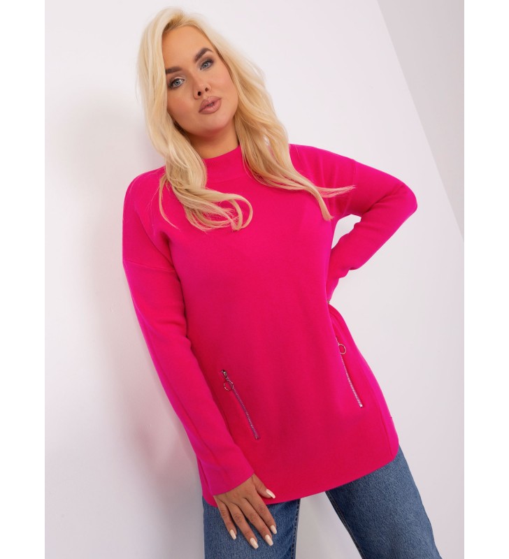 Sweter plus size PM-SW-PM717.20 fuksjowy