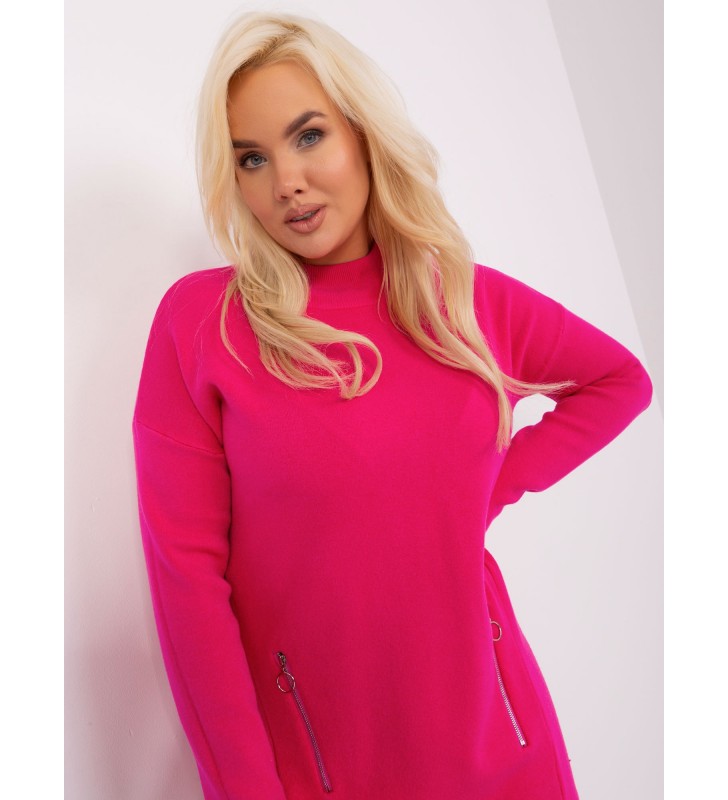 Sweter plus size PM-SW-PM717.20 fuksjowy