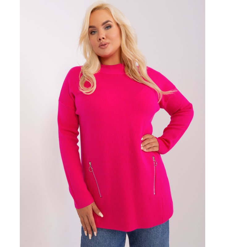 Sweter plus size PM-SW-PM717.20 fuksjowy