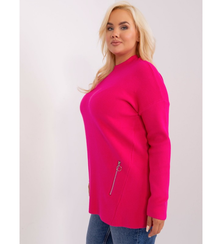 Sweter plus size PM-SW-PM717.20 fuksjowy