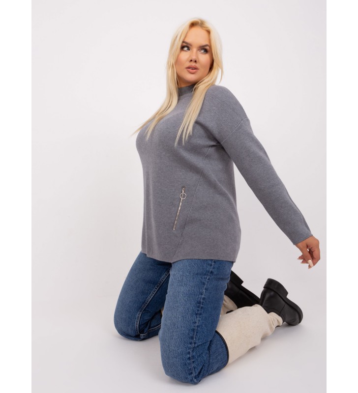 Sweter plus size PM-SW-PM717.20 ciemny szary