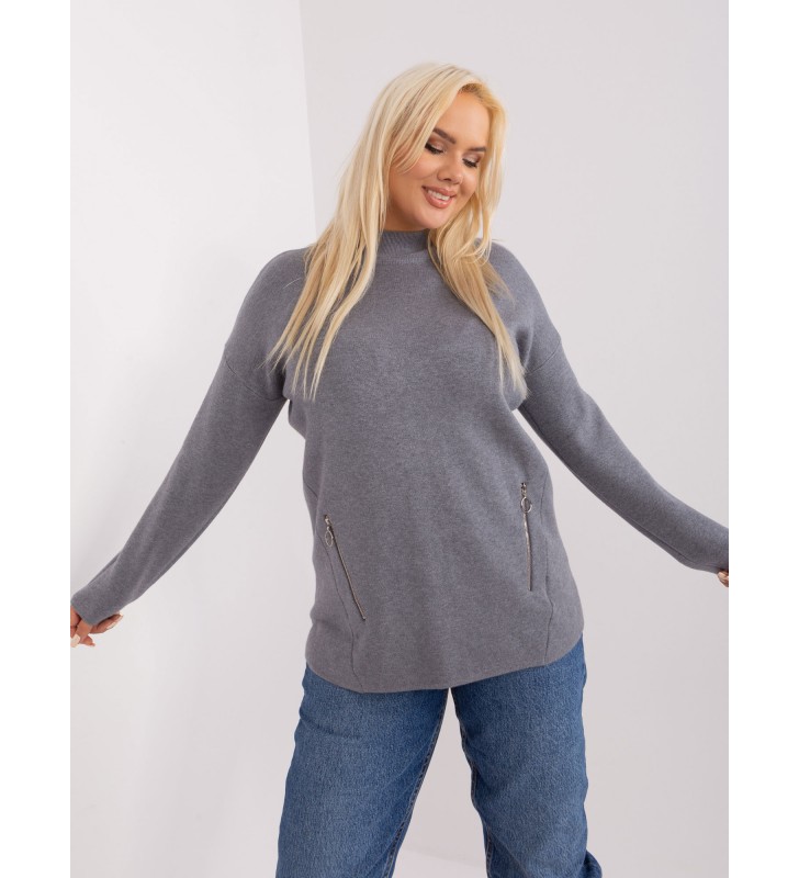 Sweter plus size PM-SW-PM717.20 ciemny szary