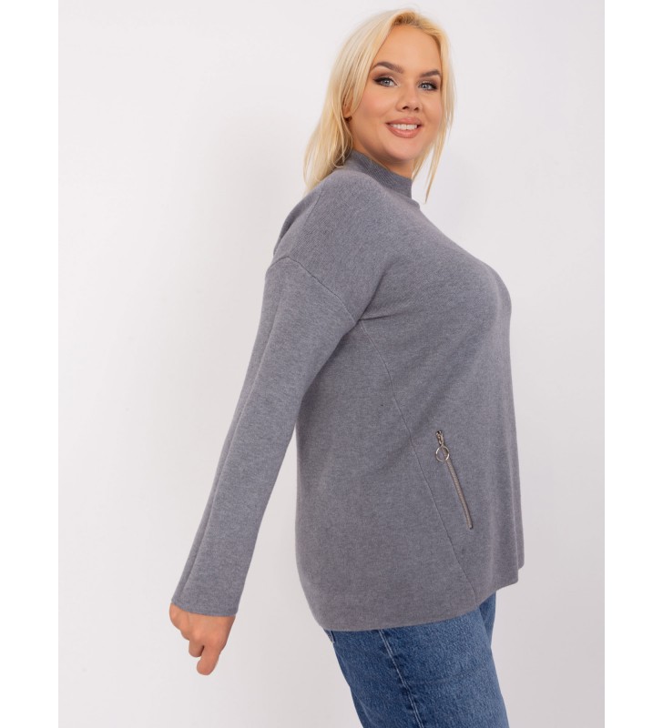 Sweter plus size PM-SW-PM717.20 ciemny szary