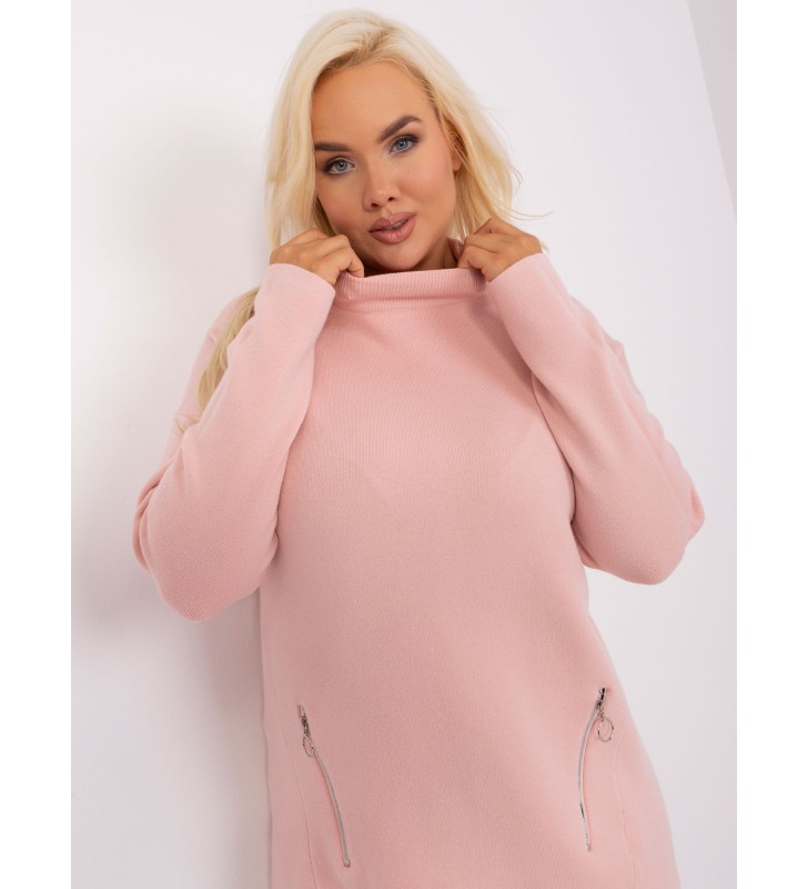 Sweter plus size PM-SW-PM717.20 jasny różowy