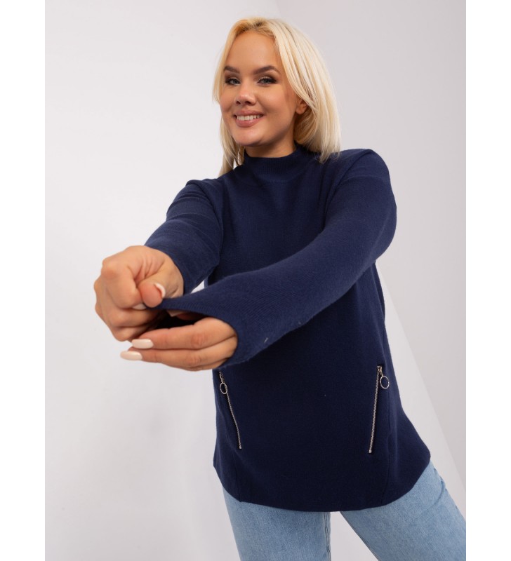 Sweter plus size PM-SW-PM717.20 granatowy