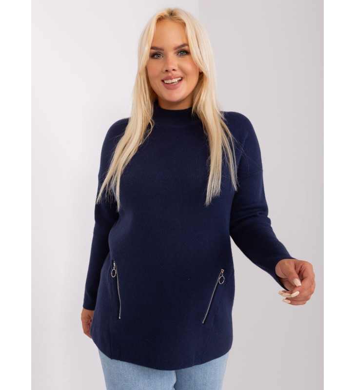 Sweter plus size PM-SW-PM717.20 granatowy