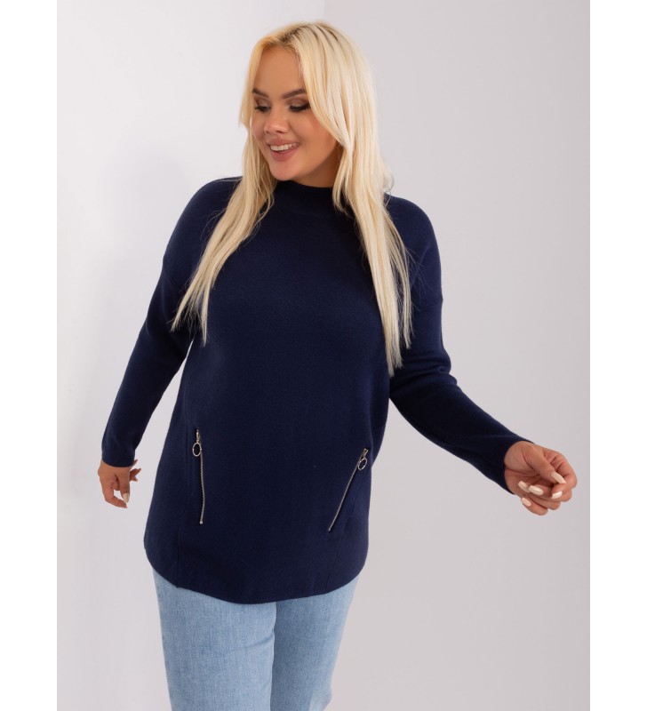 Sweter plus size PM-SW-PM717.20 granatowy