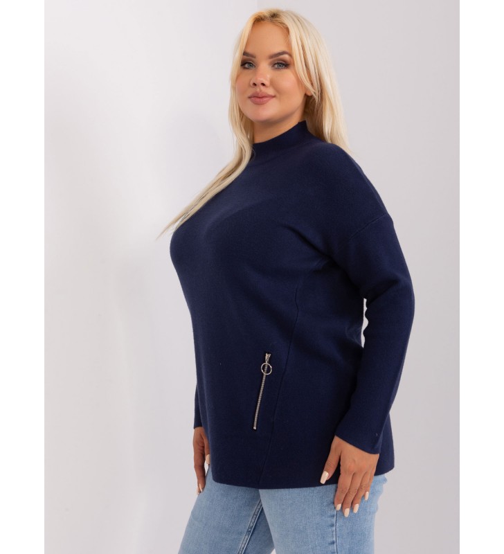 Sweter plus size PM-SW-PM717.20 granatowy