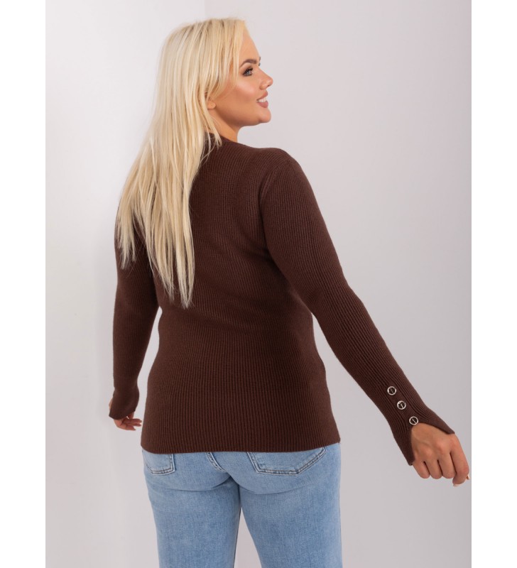 Sweter plus size PM-SW-PM-3770.30 ciemny brązowy