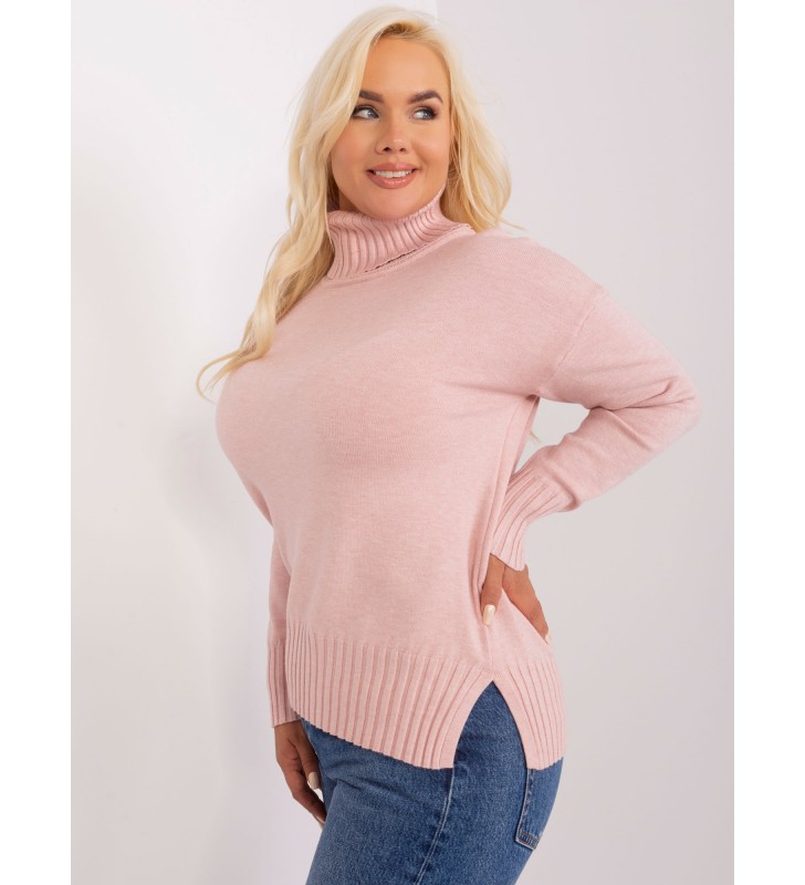 Sweter plus size PM-SW-PM-3681.05P jasny różowy