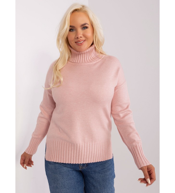 Sweter plus size PM-SW-PM-3681.05P jasny różowy