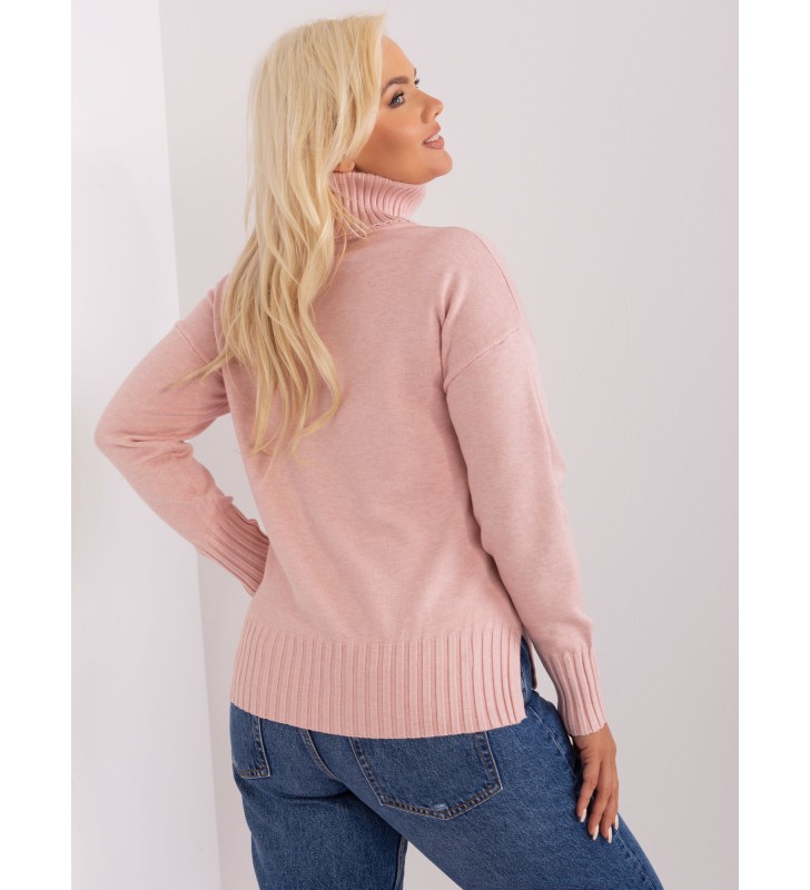 Sweter plus size PM-SW-PM-3681.05P jasny różowy