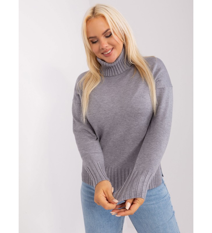 Sweter plus size PM-SW-PM-3681.05P szary