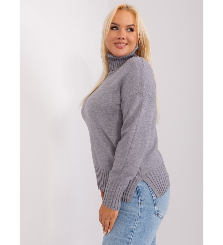 Sweter plus size PM-SW-PM-3681.05P szary