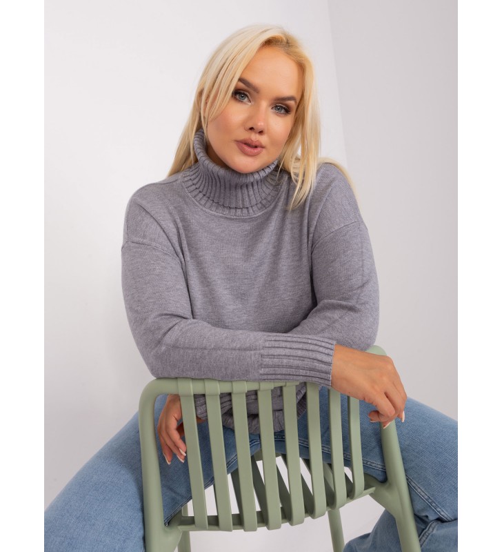 Sweter plus size PM-SW-PM-3681.05P szary