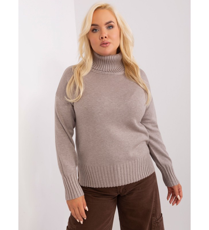 Sweter plus size PM-SW-PM-3681.05P ciemny bezowy