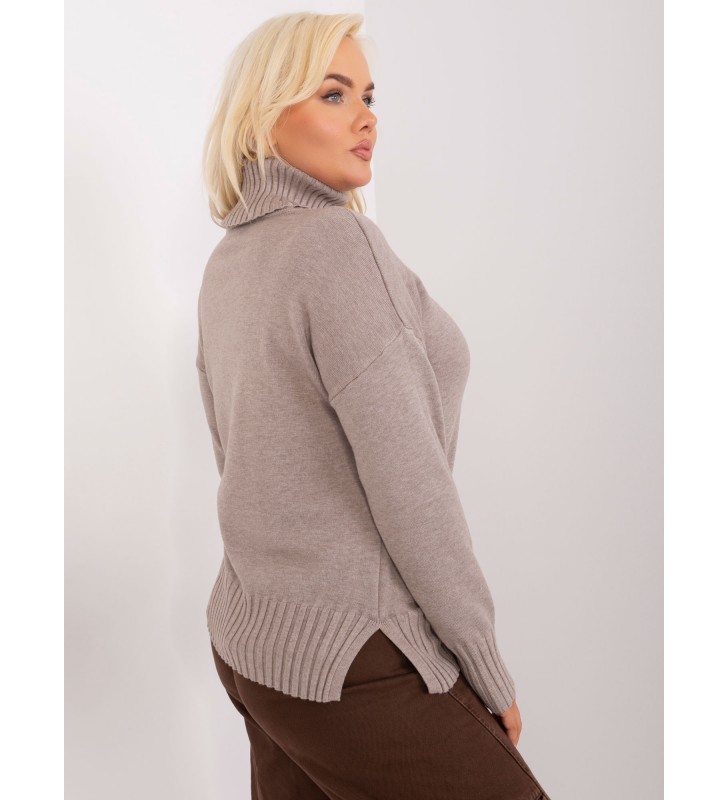 Sweter plus size PM-SW-PM-3681.05P ciemny bezowy