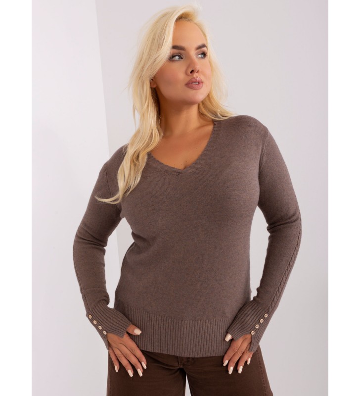 Sweter plus size PM-SW-PM-3817.07 brązowy