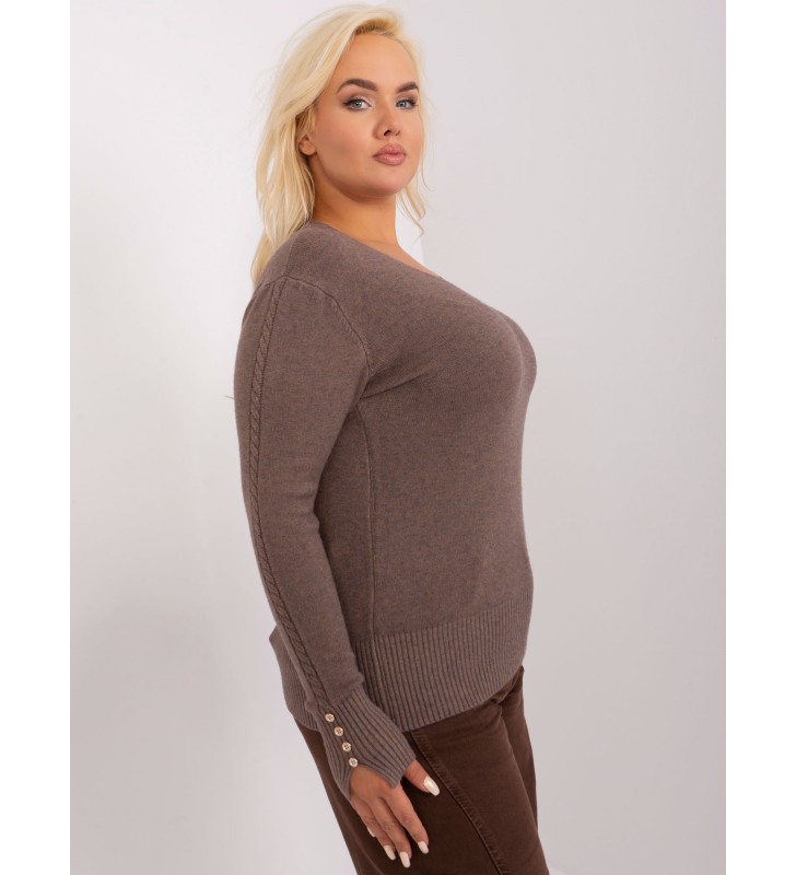 Sweter plus size PM-SW-PM-3817.07 brązowy