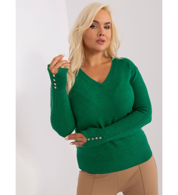 Sweter plus size PM-SW-PM-3817.07 ciemny zielony