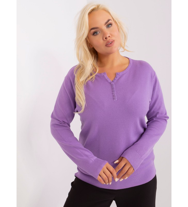 Sweter plus size PM-SW-PM-3897.06P fioletowy