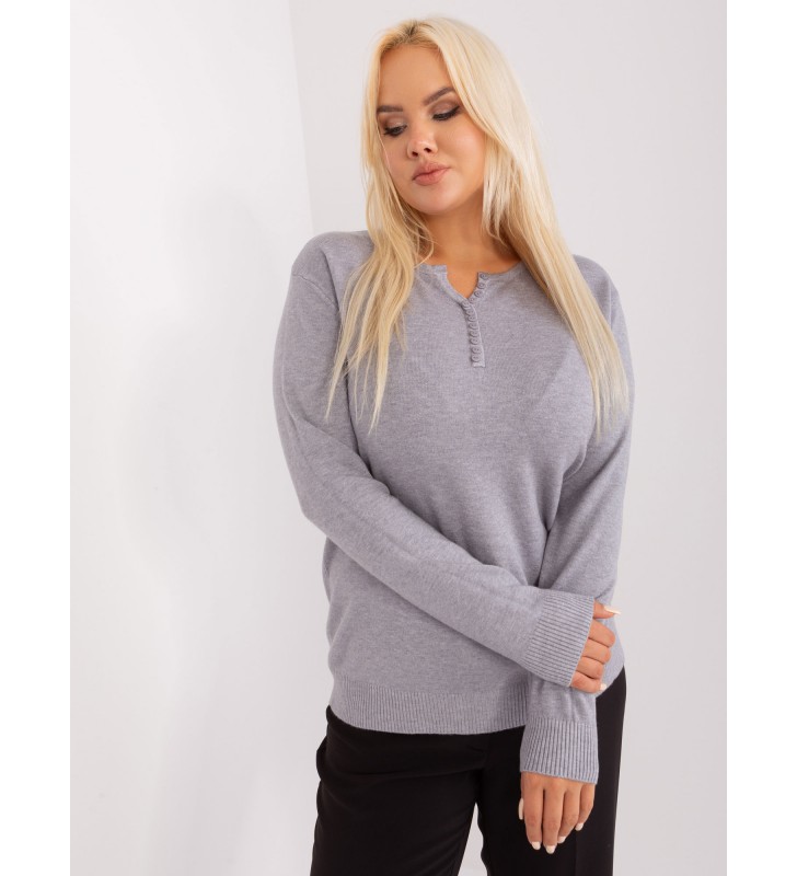 Sweter plus size PM-SW-PM-3897.06P szary