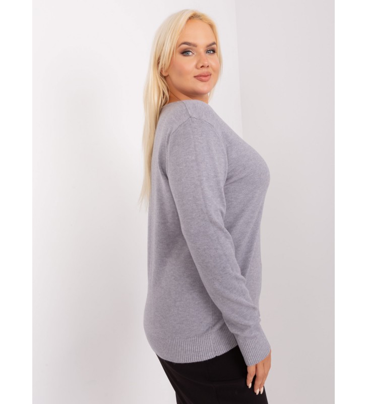 Sweter plus size PM-SW-PM-3897.06P szary