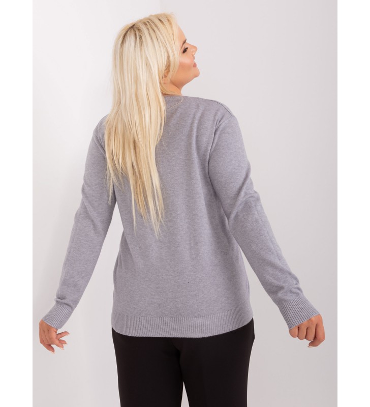 Sweter plus size PM-SW-PM-3897.06P szary