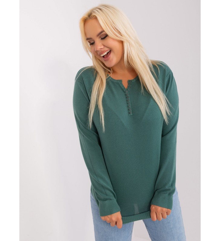 Sweter plus size PM-SW-PM-3897.06P ciemny zielony