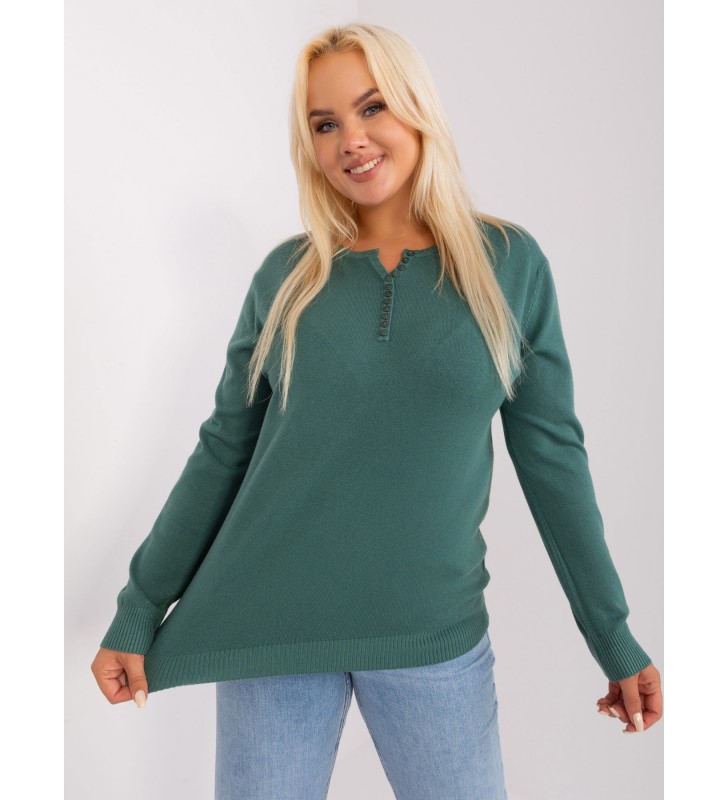 Sweter plus size PM-SW-PM-3897.06P ciemny zielony