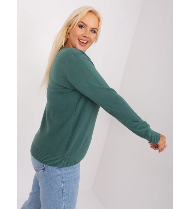 Sweter plus size PM-SW-PM-3897.06P ciemny zielony