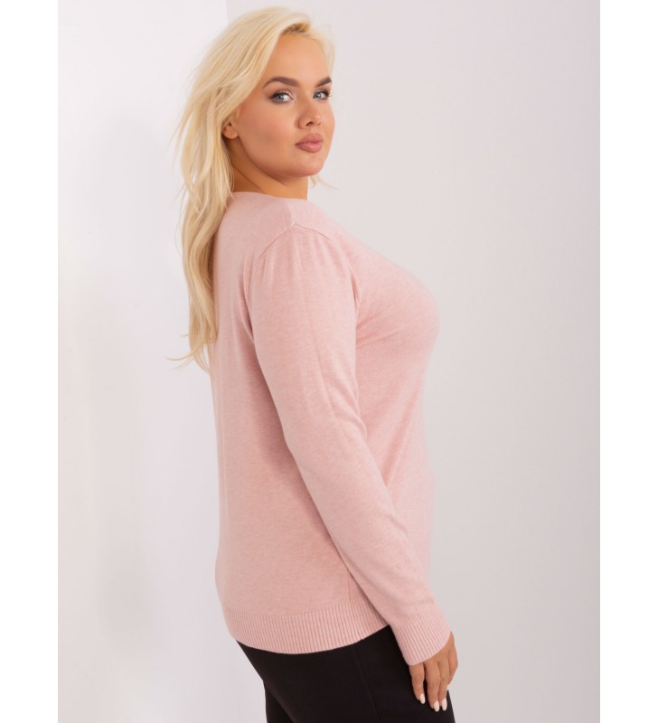 Sweter plus size PM-SW-PM-3897.06P jasny różowy