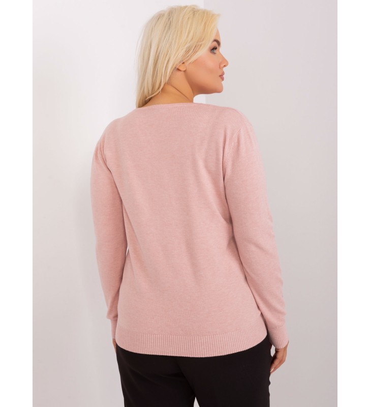 Sweter plus size PM-SW-PM-3897.06P jasny różowy