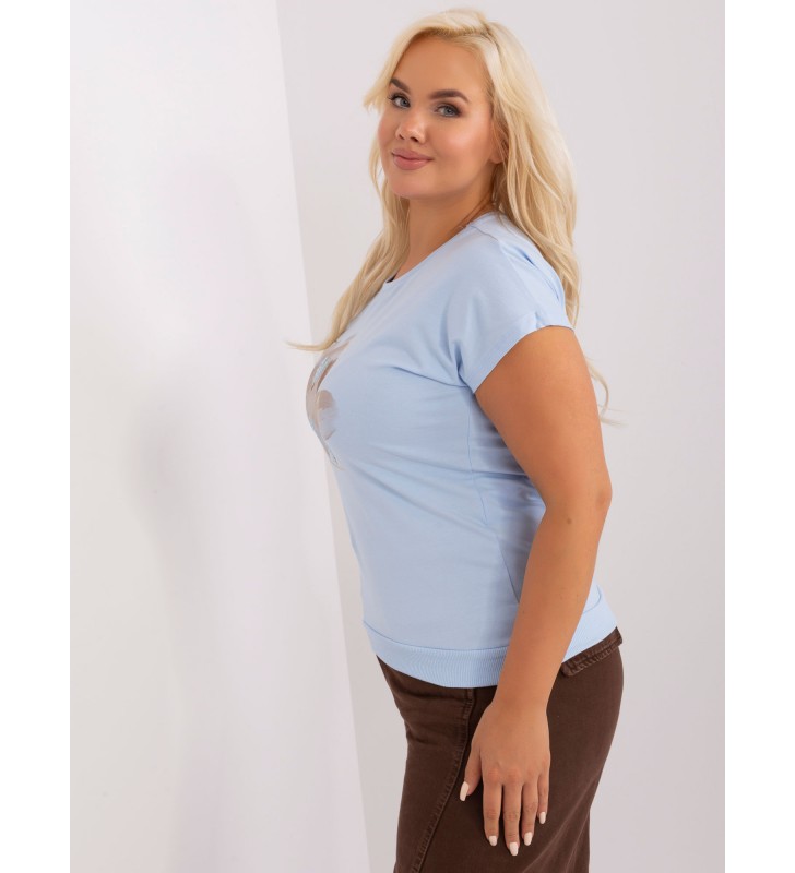 Bluzka plus size RV-BZ-8915.75 jasny niebieski