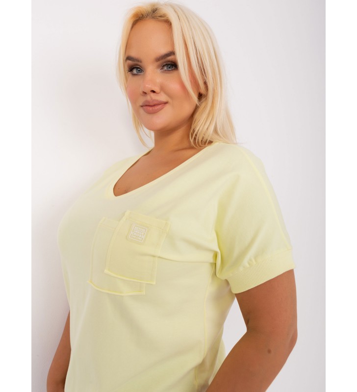 Bluzka plus size RV-BZ-8959.75P jasny żółty