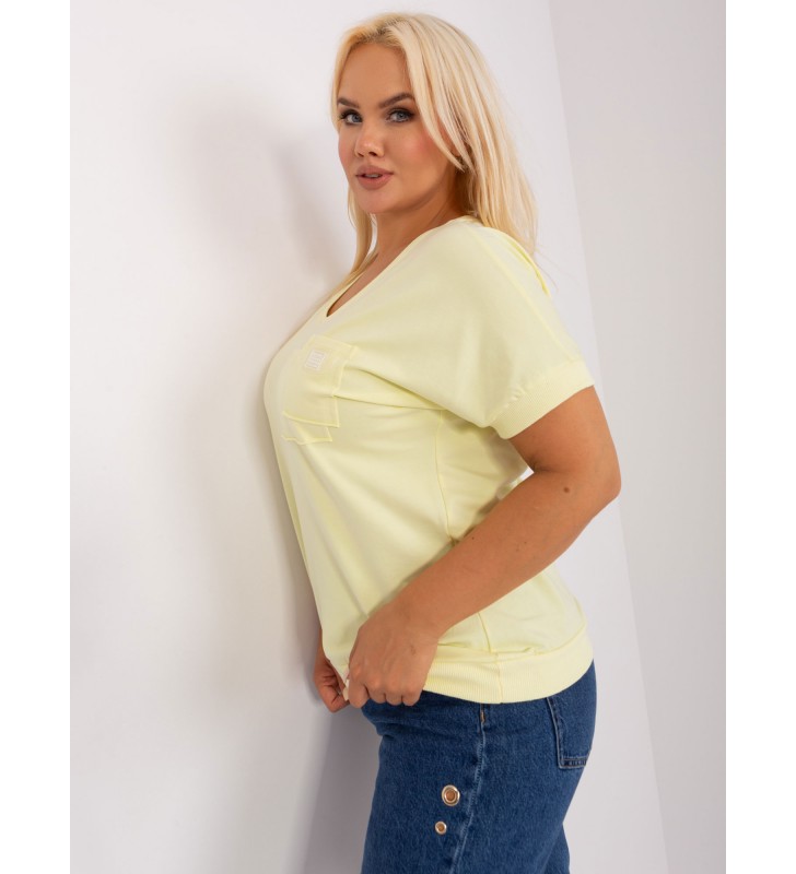 Bluzka plus size RV-BZ-8959.75P jasny żółty