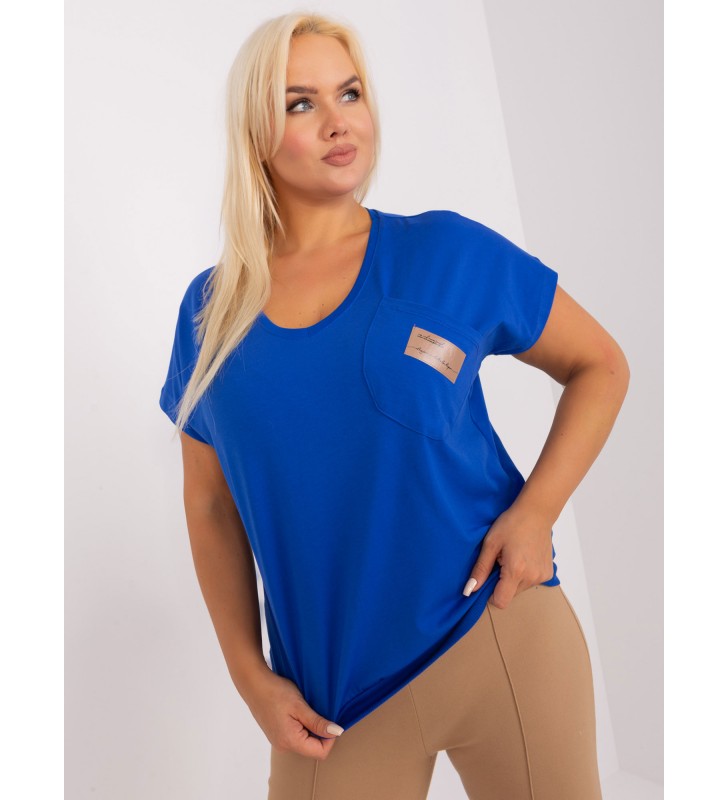 Bluzka plus size RV-BZ-8934.95 kobaltowy