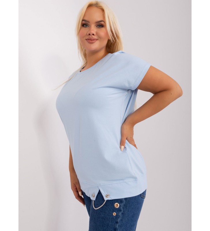 Bluzka plus size RV-BZ-8898.22 jasny niebieski