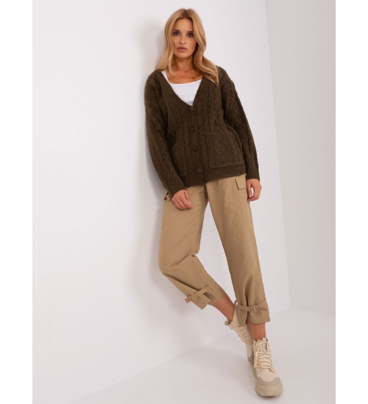 Sweter rozpinany AT-SW-2358.31 khaki