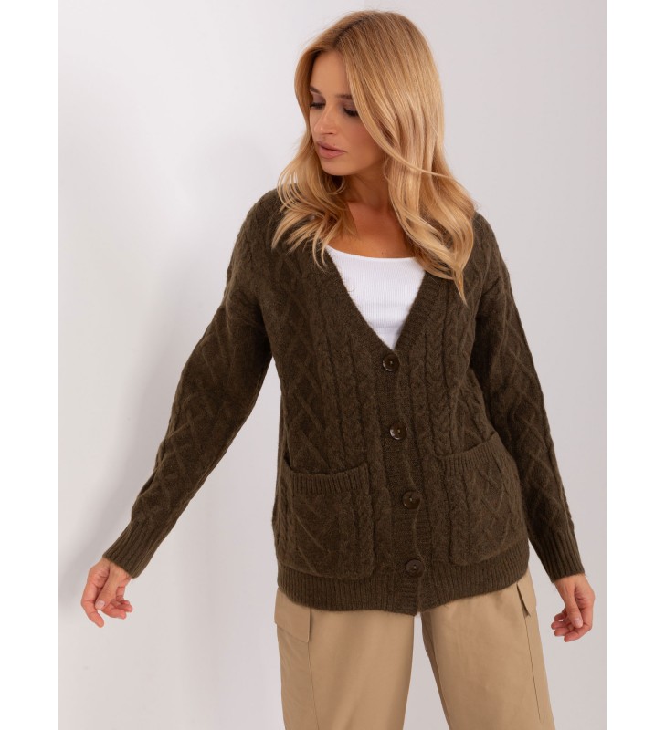 Sweter rozpinany AT-SW-2358.31 khaki