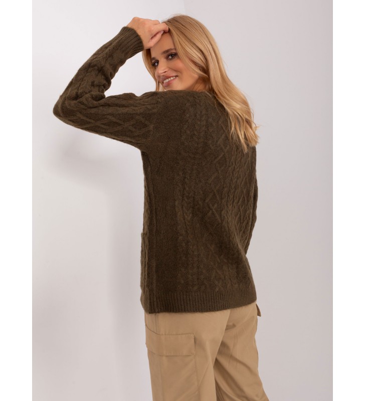 Sweter rozpinany AT-SW-2358.31 khaki