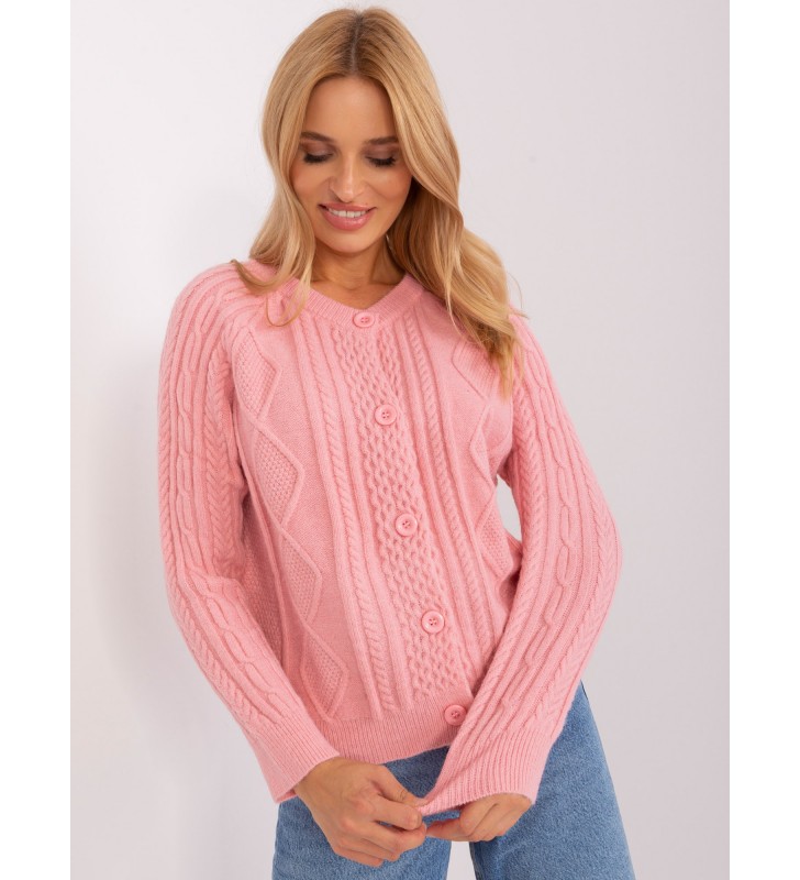 Sweter rozpinany AT-SW-2346-2.99P jasny różowy